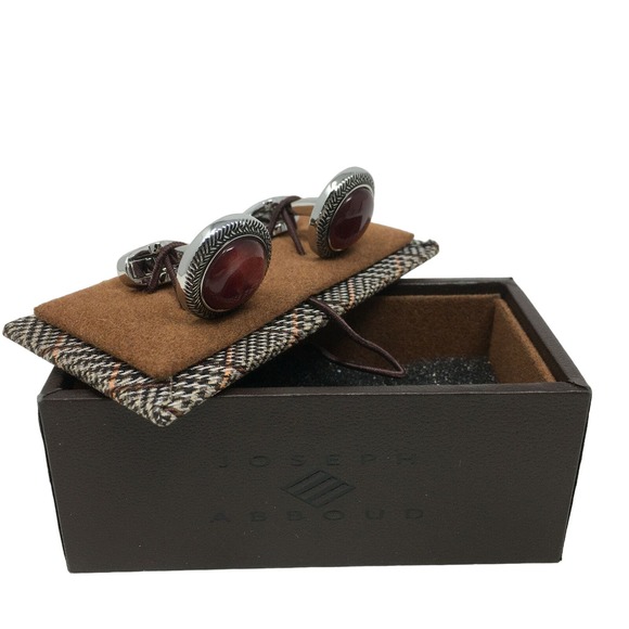 Joseph Abboud Cufflinks, Men's Red - 8RVA 80015